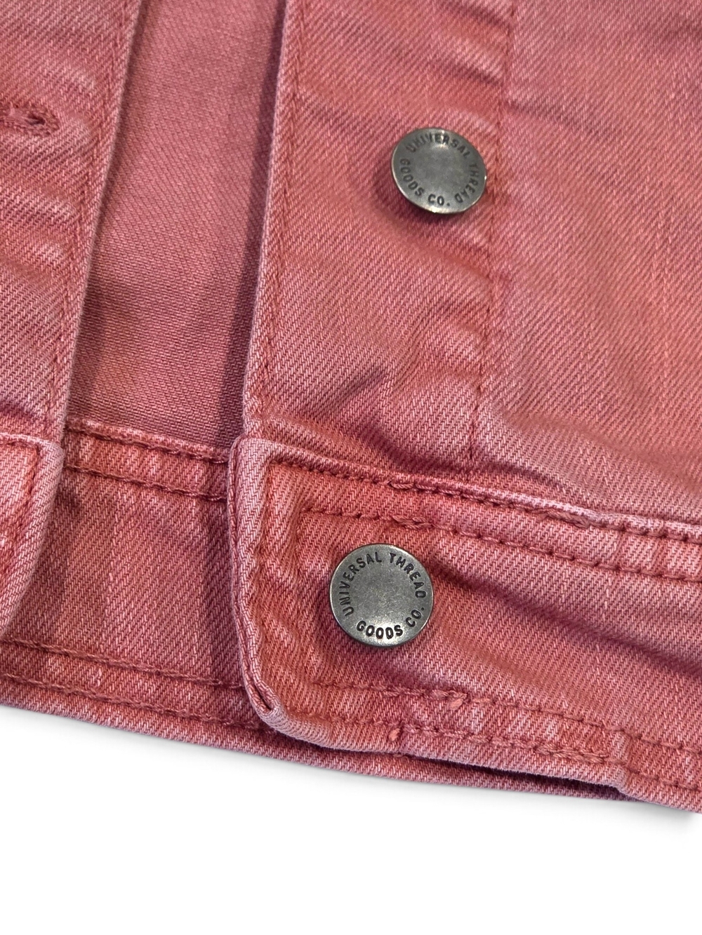 Universal Thread Freeborn Denim Jacket Pink Rose XL Stretch Jean Jacket Like New - Picture 5 of 14